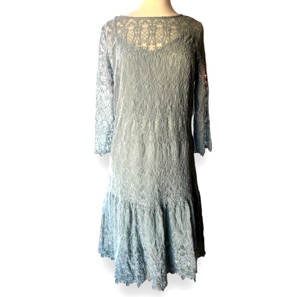Sundance Catalog Blue Lace Windflower Whisper Dress Size Medium - Picture 2 of 11